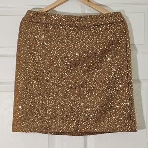 LOFT Pencil Skirt Women's Size 6 Gold Sequins
